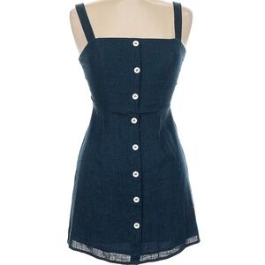 Sundays Navy Blue Mini Dress with Buttons Fall Western Wear